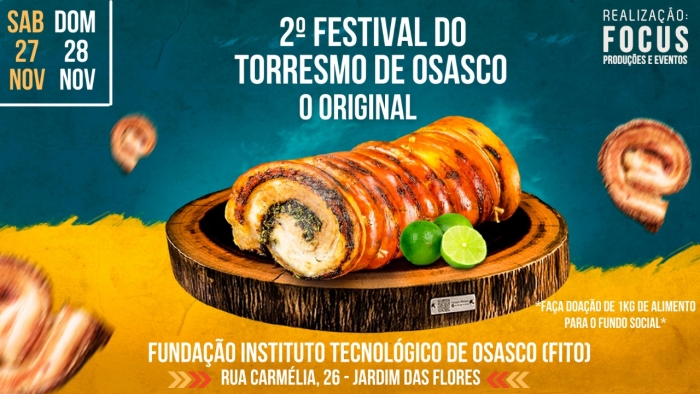 OSASCO VAI RECEBER O 2° FESTIVAL DO TORRESMO DIAS 27 e 28 de novembro